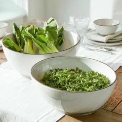 Geschirr|Geschirr^LOBERON Salatschüssel 2er Set Biarré weiß