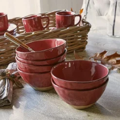Geschirr|Geschirr^LOBERON Schüssel 6er Set Biarré rot