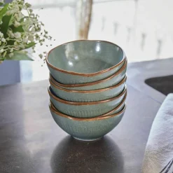 Geschirr|Geschirr^LOBERON Schüssel 6er Set Périers türkis/braun