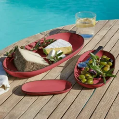 Geschirr|Geschirr^LOBERON Servierplatte 3er Set Biarré rot
