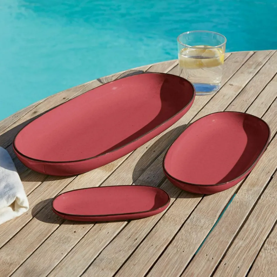 Geschirr|Geschirr^LOBERON Servierplatte 3er Set Biarré rot