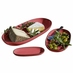 Geschirr|Geschirr^LOBERON Servierplatte 3er Set Biarré rot