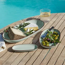 Geschirr|Geschirr^LOBERON Servierplatte 3er Set Biarré türkis