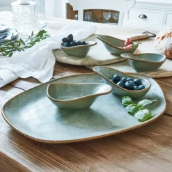 Geschirr|Geschirr^LOBERON Servierschälchen  6er Set Biarré türkis/braun