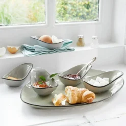 Geschirr|Geschirr^LOBERON Servierschälchen  6er Set Biarré grau