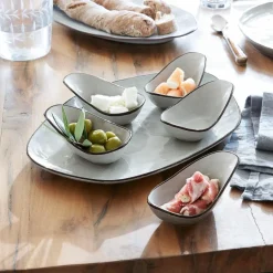 Geschirr|Geschirr^LOBERON Servierschälchen  6er Set Biarré grau