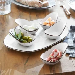 Geschirr|Geschirr^LOBERON Servierschälchen  6er Set Biarré weiß