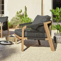 Sitzmöbel^LOBERON Sessel FSC®-100% Shreveport braun/anthrazit