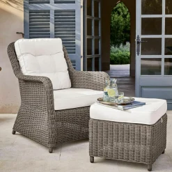 Sitzmöbel^LOBERON Sessel mit Hocker Bromyard