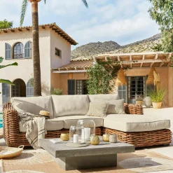 Sitzmöbel^LOBERON Sofa Villedieu creme/braun