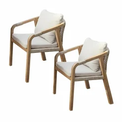 Sitzmöbel^LOBERON Stuhl 2er Set FSC®-100% Kennedy braun/creme