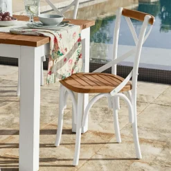 Sitzmöbel^LOBERON Stuhl Kirkdale weiß/braun