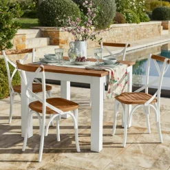 Sitzmöbel^LOBERON Stuhl Kirkdale weiß/braun