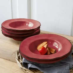 Geschirr|Geschirr^LOBERON Suppenteller 6er Set Biarré rot