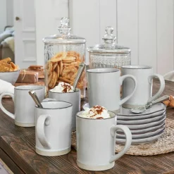 Geschirr|Geschirr^LOBERON Tasse 6er Set Biarré grau