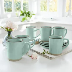 Geschirr|Geschirr^LOBERON Tasse 6er Set Biarré türkis