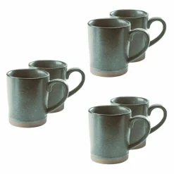 Geschirr|Geschirr^LOBERON Tasse 6er Set Biarré türkis/braun
