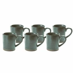 Geschirr|Geschirr^LOBERON Tasse 6er Set Biarré türkis/braun