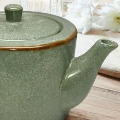 Geschirr|Geschirr^LOBERON Teekanne Biarré türkis/braun