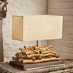 Tischlampen|Tischlampen^LOBERON Tischlampe Caribou leinen/braun