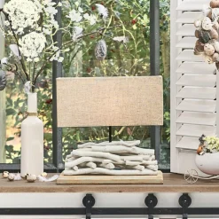 Tischlampen|Tischlampen^LOBERON Tischlampe Caribou leinen/weiß