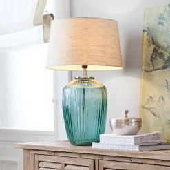 Tischlampen|Tischlampen^LOBERON Tischlampe Fenis creme/grün