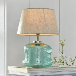 Tischlampen|Tischlampen^LOBERON Tischlampe Rufino blau/beige