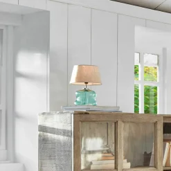 Tischlampen|Tischlampen^LOBERON Tischlampe Rufino blau/beige