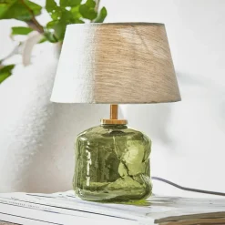 Tischlampen|Tischlampen^LOBERON Tischlampe Rufino grün/beige