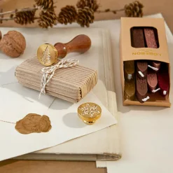 Geschenkverpackungen|Schreibwaren^LOBERON Wachsstempel und Siegelwachs Movique braun/rot/gold