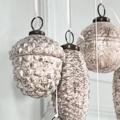 Weihnachtskugeln^LOBERON Weihnachtsschmuck 6er Set Quirat weiß