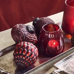 Weihnachtskugeln^LOBERON Weihnachtsschmuck 4er Set Meyen rot