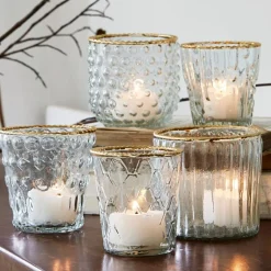 Windlichter|Kerzenhalter^LOBERON Windlicht 5er Set Jarnac klar/gold
