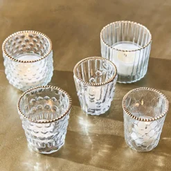 Windlichter|Kerzenhalter^LOBERON Windlicht 5er Set Jarnac klar/gold