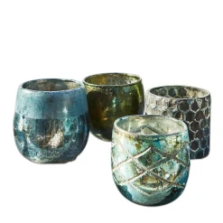 Windlichter|Kerzenhalter^LOBERON Windlicht 4er Set Marine blau/grün