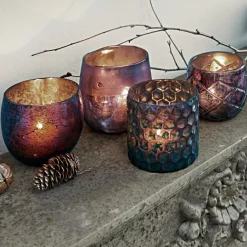 Windlichter|Kerzenhalter^LOBERON Windlicht 4er Set Marine lila